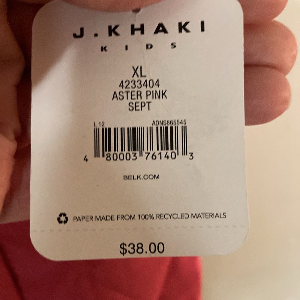 J. khaki Pink girls size XL new with tags Polo style  VEST - Picture 3 of 4